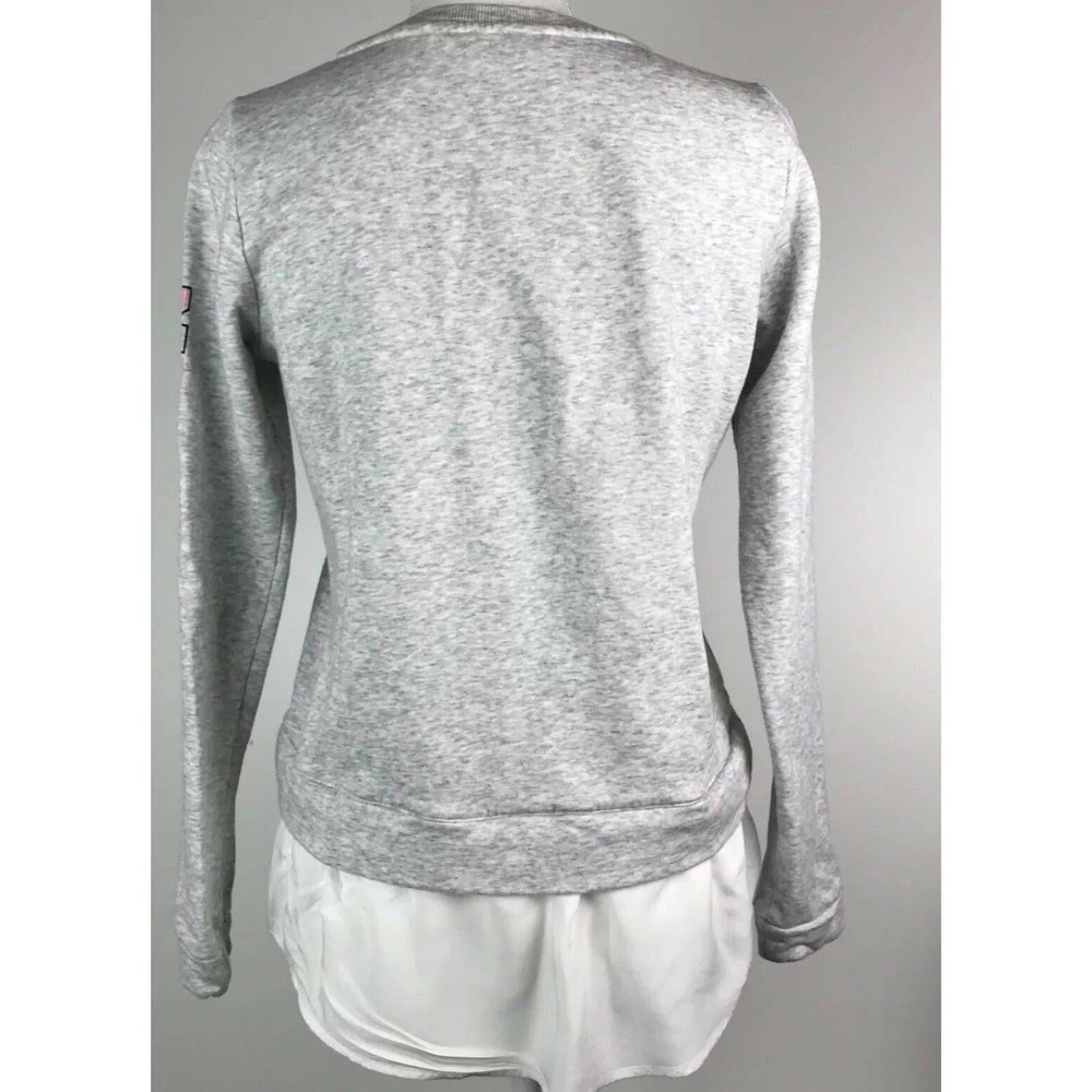 H&M Sweatshirt Tween 14Y+ Gray Manhattan Dreaming Varsity Preppy Layered Hem - Picture 2 of 7